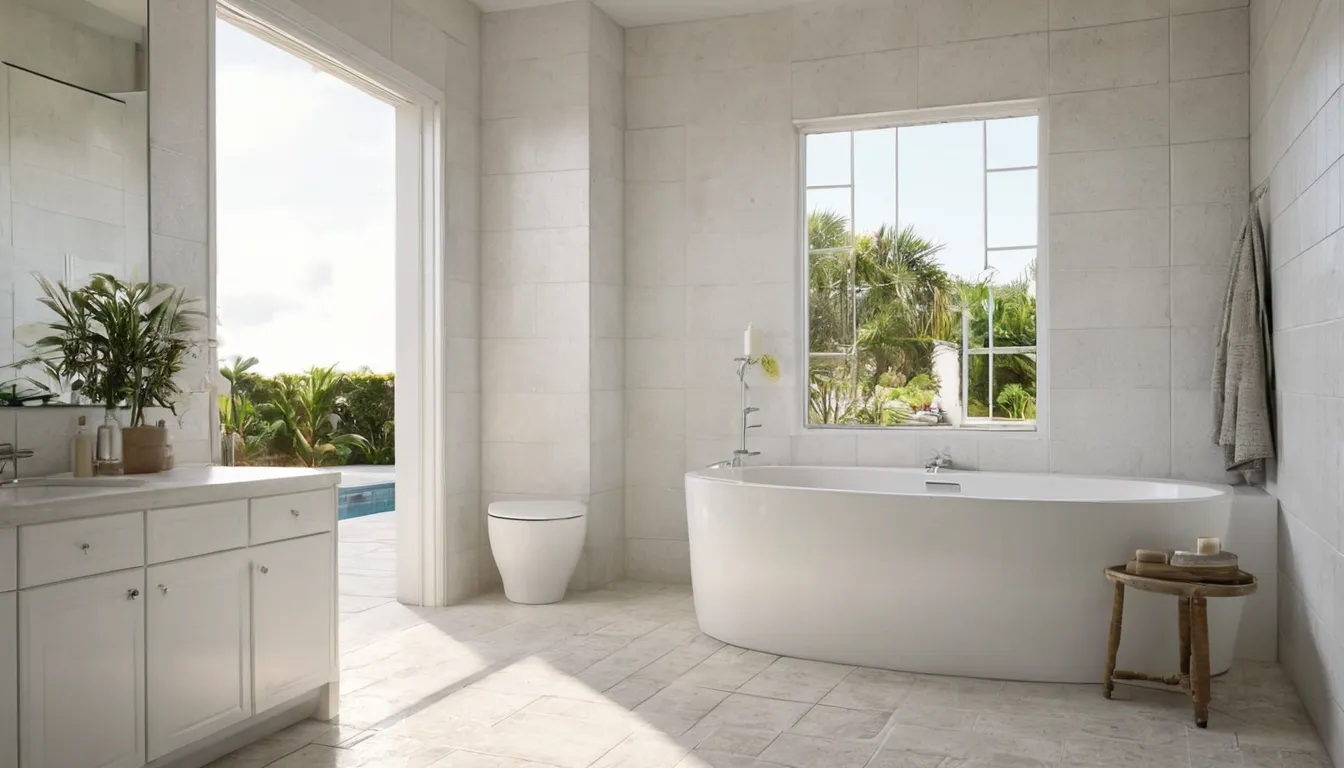 Smiling homeowner sitting in a walk-in tub in a bright bathroom in Kissimmee